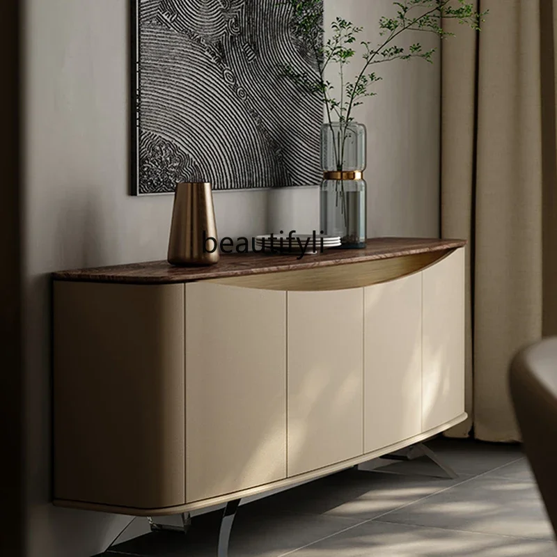 

Italian Affordable Luxury Style Solid Wood Sideboard Villa High-End Entry Door Facing Entrance Curio Cabinet against the Wall D9