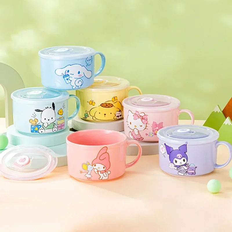 

Miniso Cinnamoroll Hello Kitty Anime Kawaii Ceramic Bowl Cute Cartoon Kuromi Bento Box Tableware Plate Birthday Gifts Toys