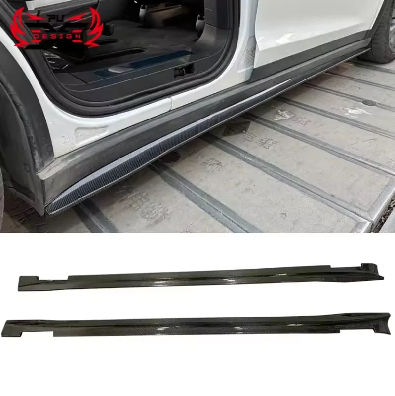 Side Skirts Bumpers Carbon Fiber For Tesla Model X Plaid 2021-2023 C Style Car Body Kit Accessories