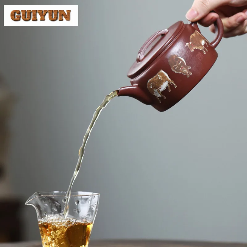 300ml Luxury Yixing Purple Clay Teapots Master Handmade Large Caliber Pot Raw Ore Purple Mud Kettle Chinese Zisha Tea Set Craft - Image 2