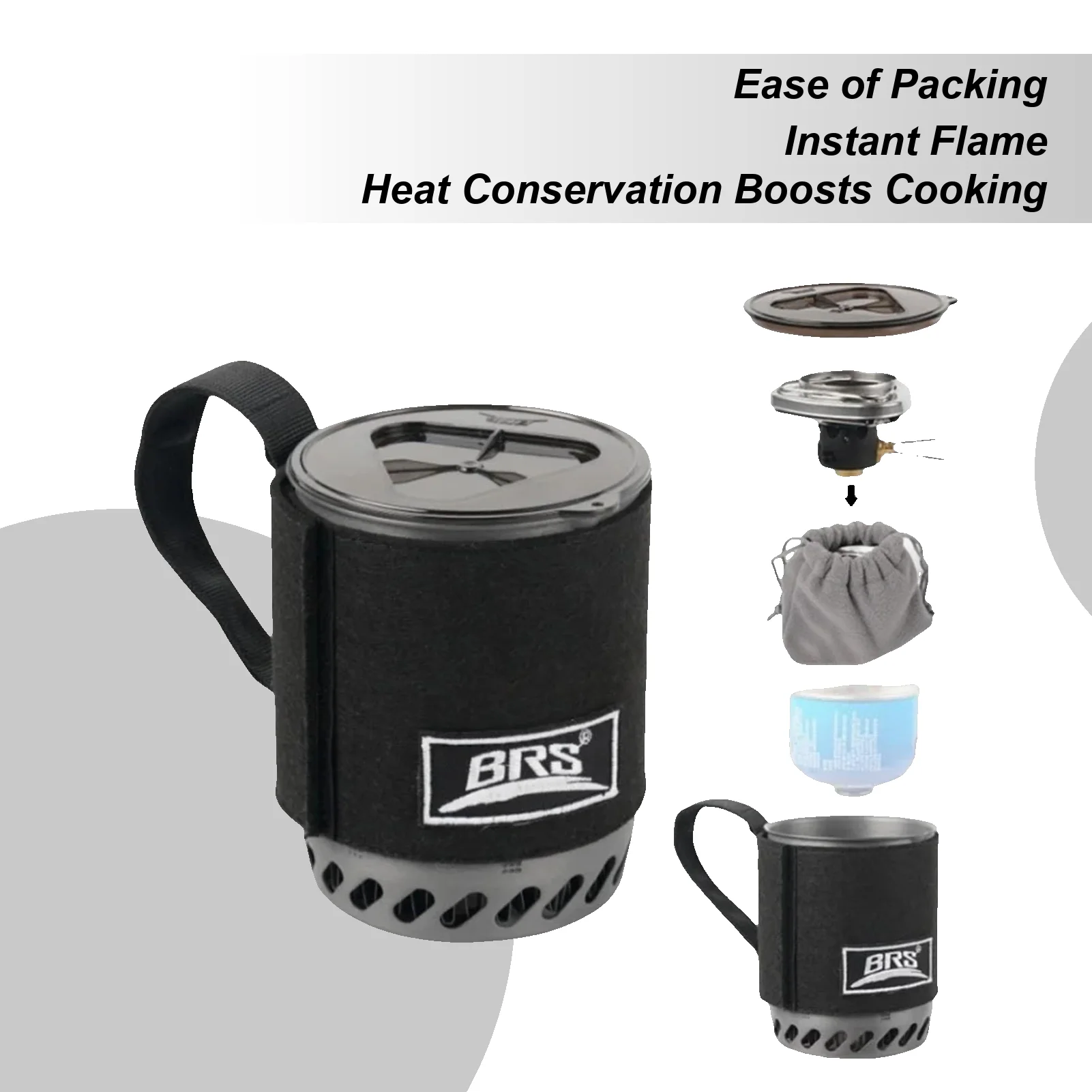 

0.5L Jet Boiler Camping Stove Kit Portable Gas Stove Quick Burn Coffee Cup Furnace Backpacking Camp Burner For Hiking, camping