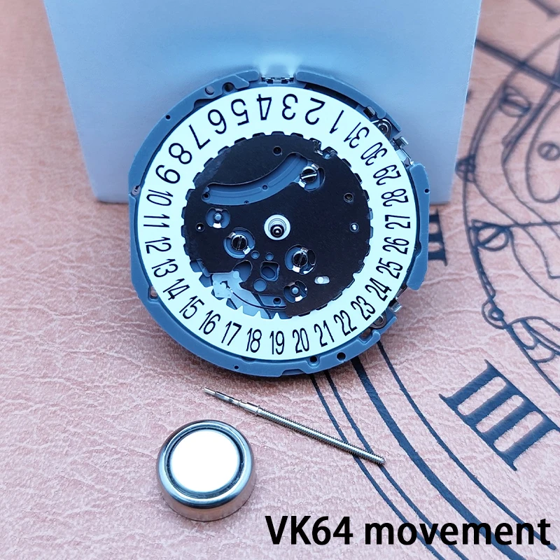 حركة كوارتز توقيت VK64 - مكونات حركة ساعة عالية الدقة مناسبة لاستبدال وإصلاح ساعات VK64