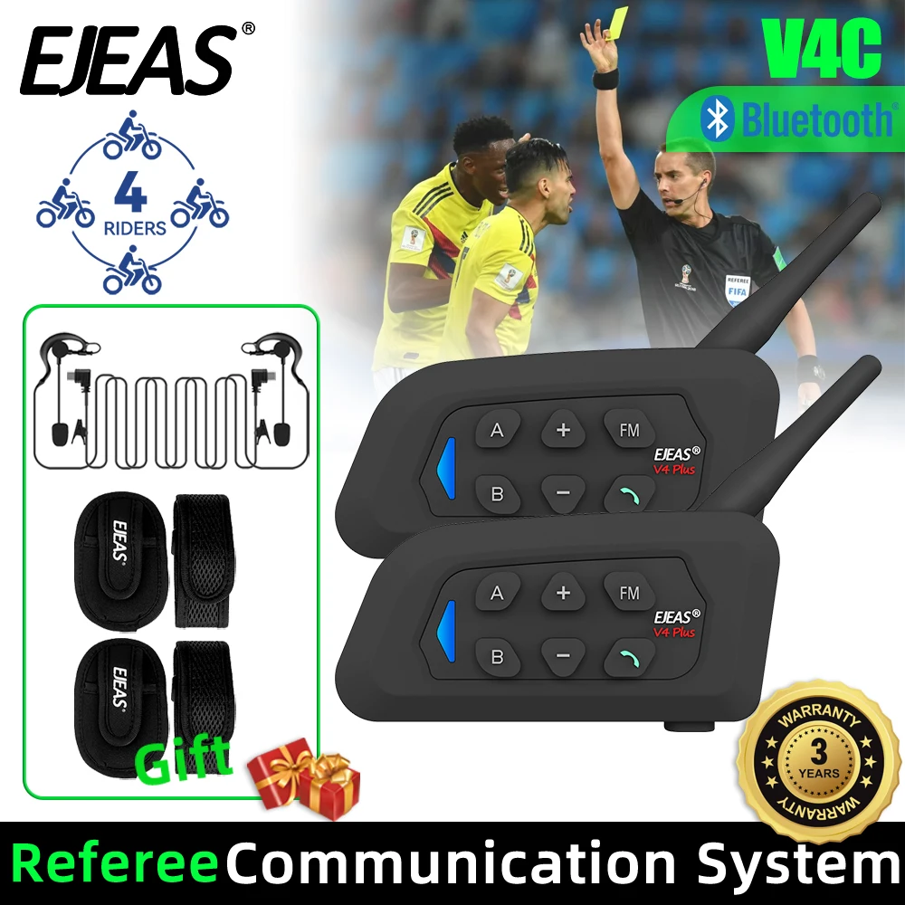 

Bluetooth-гарнитура для футбольного судьи, 4 пользователя