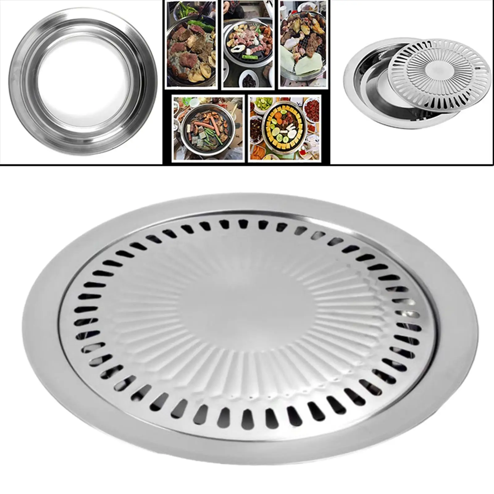 

Portable Barbecue Plate Grill Pan Smokeless Household Plate for Cooking Tool