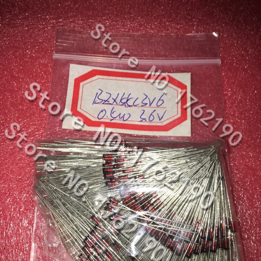 500PCS/LOT BZX55C3V6 1 / 2W Zener Diode 3.6V 0.5W D0-35