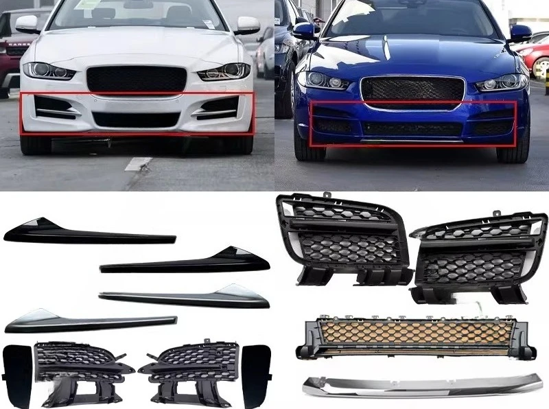 

Декоративная хромированная накладка на нижнюю решетку переднего бампера для Jaguar XE XEL, 2015-2019 гг.