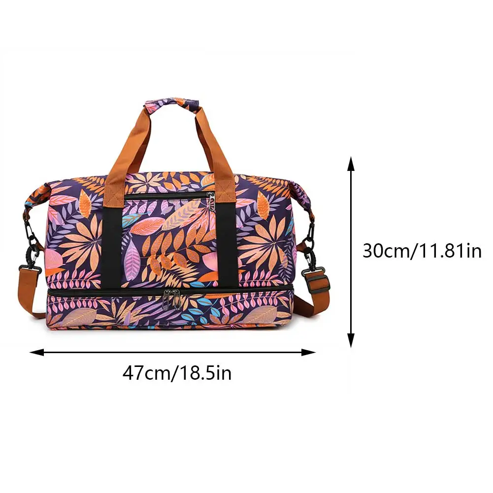 Women Weekender Duffel Bag Oxford Cloth Fitness Storage Handbag Large Capacity Everyday Overnight Bag Outdoor Sports Bag