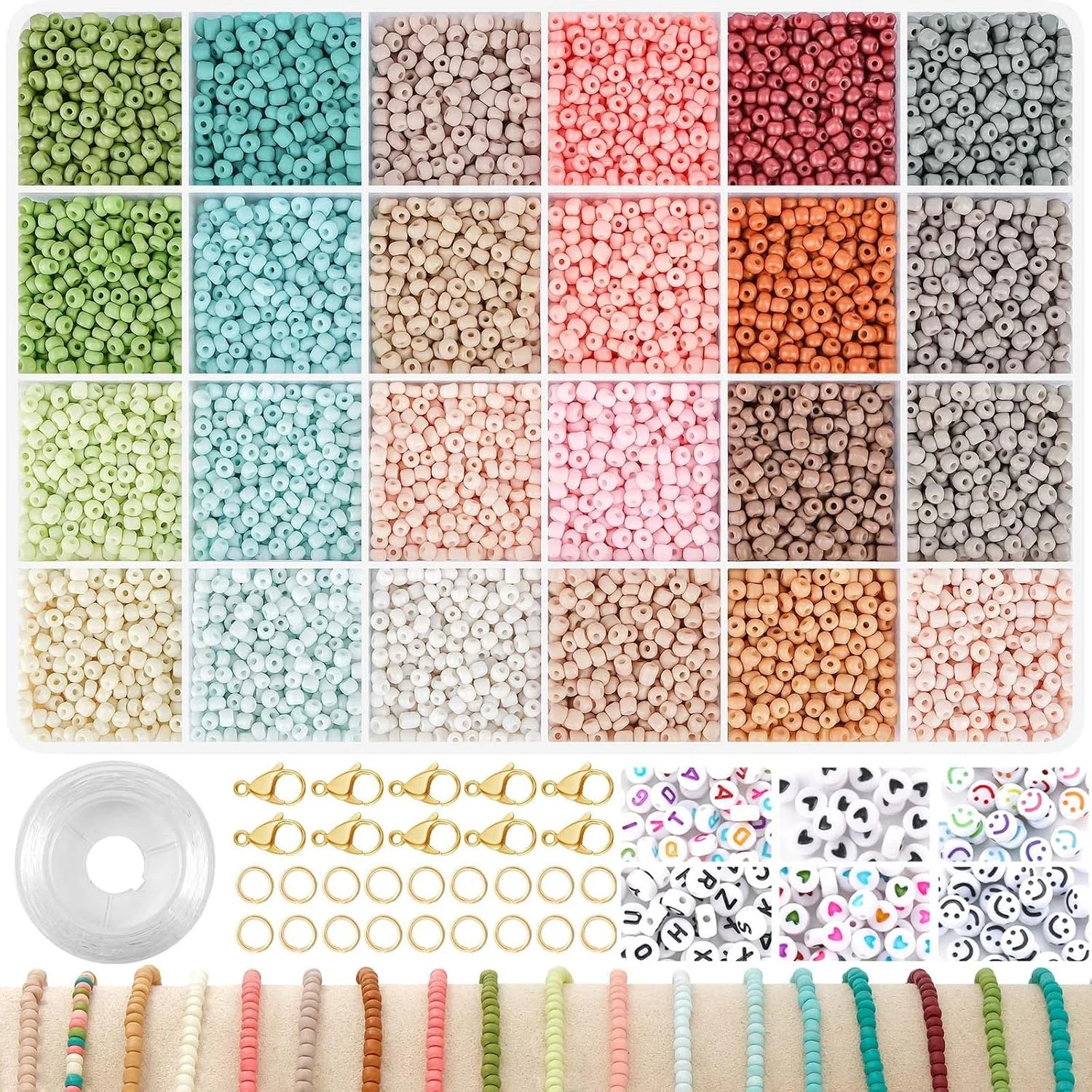 

3mm glass rice beads 8849PCS handmade set, suitable for DIY bracelets and necklaces for men and women