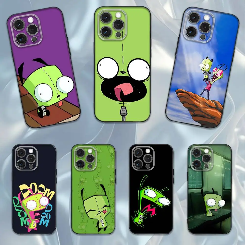 

Cartoon I-Invader Zim Gir Phone Case For iPhone 16e,16,15,14,13,12,11,Pro,X,XS,Max,XR,Plus,Mini Soft Black Cover