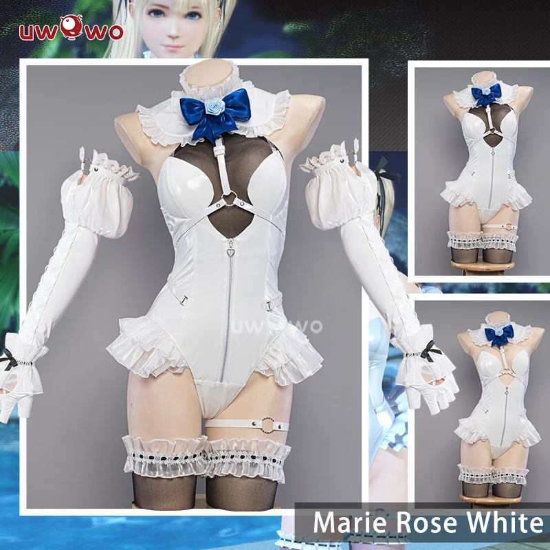 

LAST BATCH UWOWO Marie Roses Cosplay Summer Swimsuits White Bodysuit Cosplay Halloween Costumes