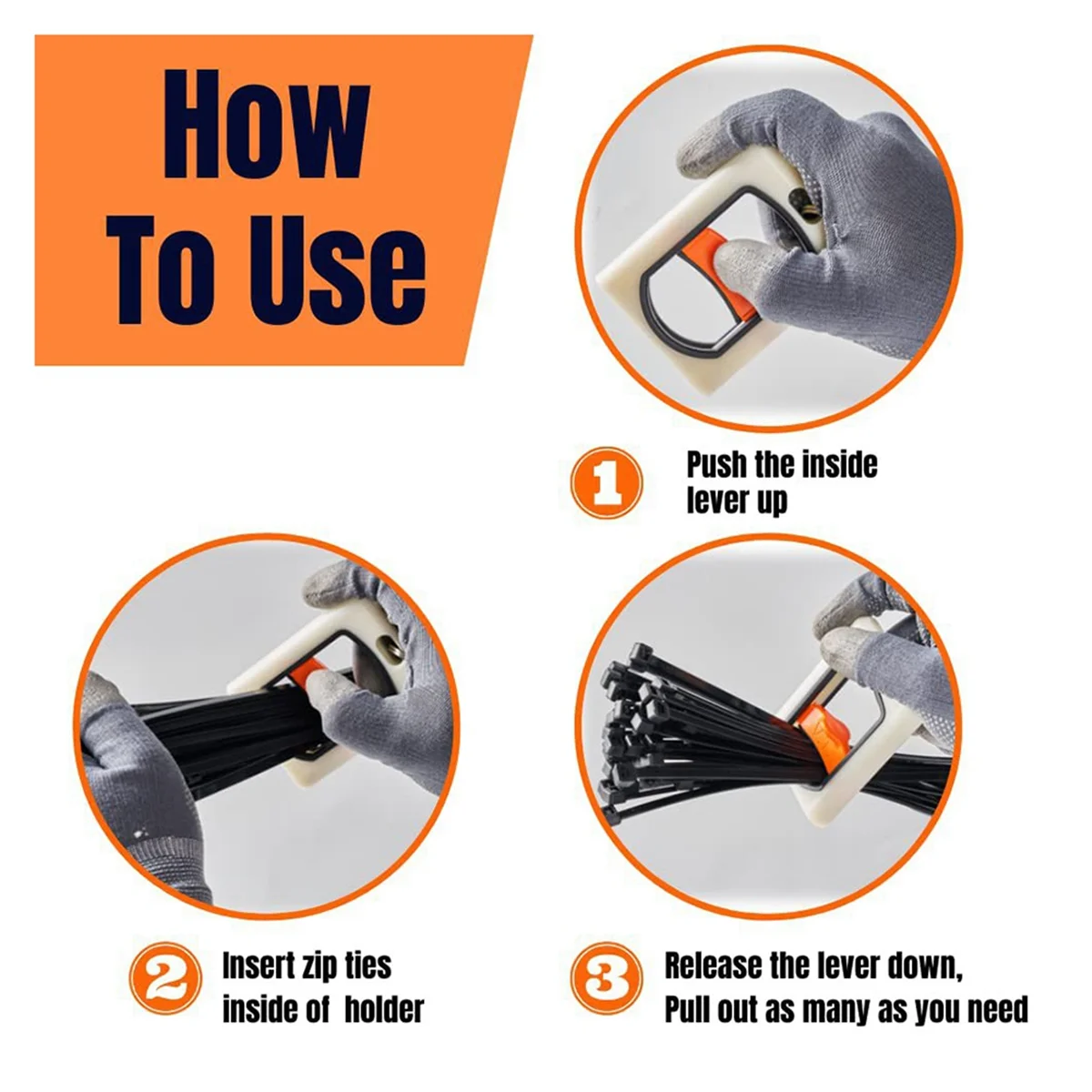 

A002 Zip Tie Organizer,Reusable Zip Tie Holders Band,Cable Tie Organizer,Cable Tie Bracket for Wire Ties Arrangement