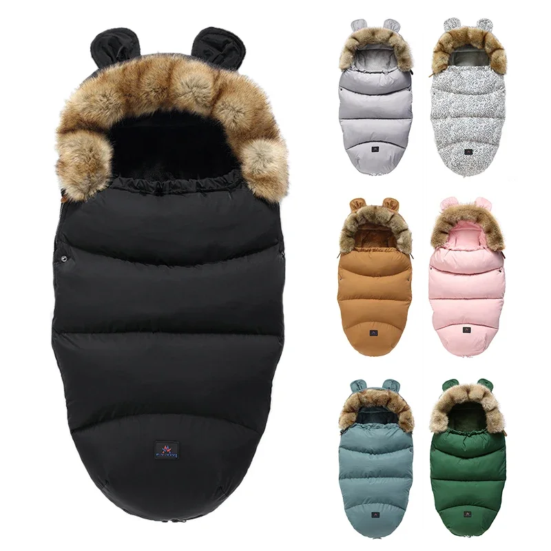 

Baby Stroller Sleeping Bag Winter Warm Sleepsack Windproof For Infant Newborn Cocoon wheelchair Envelopes Footmuff