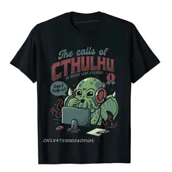 The Calls Of Cthulhu Top T-shirts Gothic Fitted Cotton Tops Shirts Street for Adult Luxury Camiseta Christmas Tee Shirt