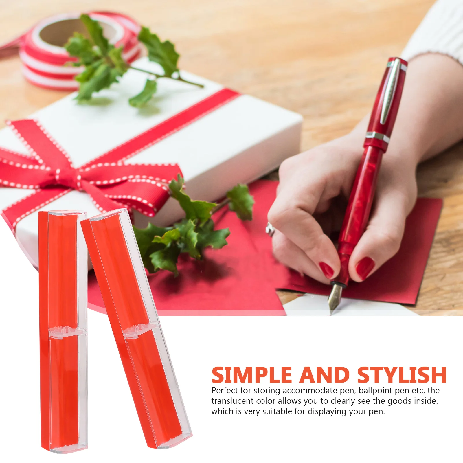 

12 Pcs Plastic Pen Box Holder Portable Fountain Boxes Storage Containers Empty