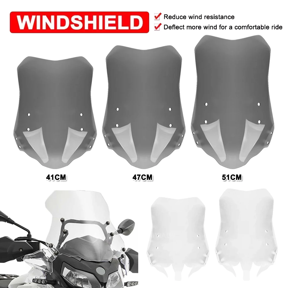 

Motorcycle Windscreen For Benelli Trk502X Trk502 TRK502 502X 41CM 47CM 51CM Front Windscreen Wind Deflector Shield Protector