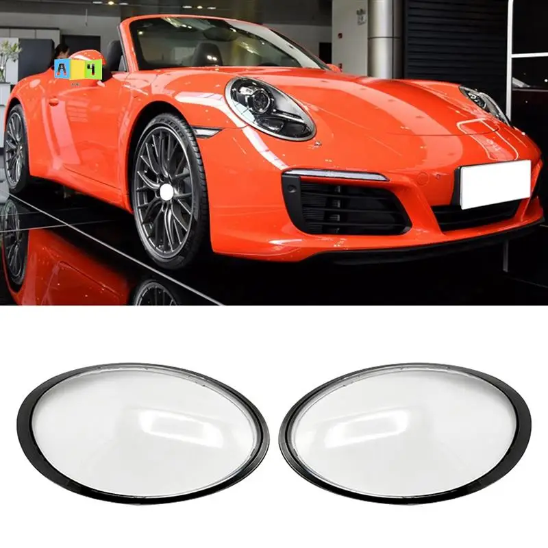 

A04E-Car Headlight Shade Front Clear Lens Cover For Porsche 991 911 Targa/Carrera 2012-2018