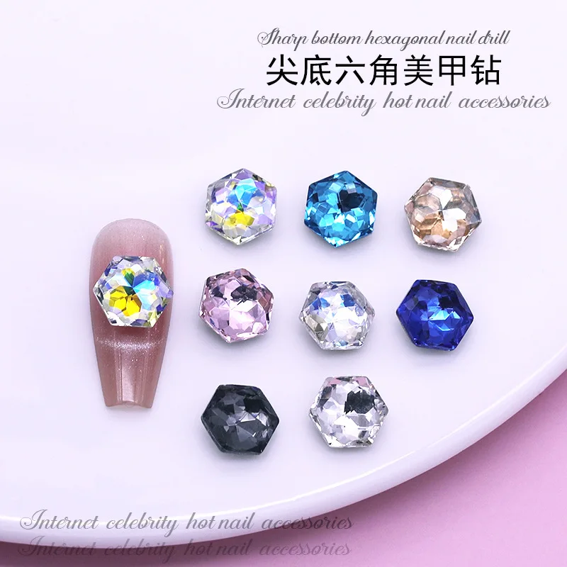 40 قطعة أشار الظهر ثلاثية الأبعاد مسدس مسمار الفن الراين كريستال الماس اكسسوارات جوهرة حجر ل مانيكير الأظافر لوازم الديكور