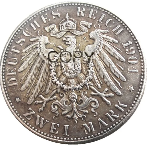 Replica Germany 2 Mark silver Plated 1904 Silver Plated Copy Coins