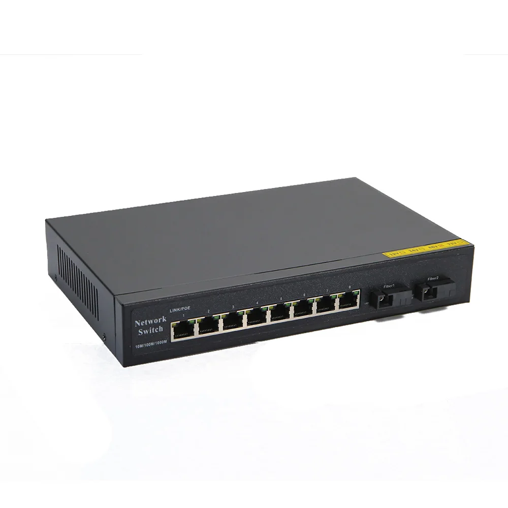 Rohs Ce-zulassung 8 Port Fiber Gigabit Unmanaged Poe Schalter Mit 1 Port 1000m Uplink Und 1 Port 1000m Sfp