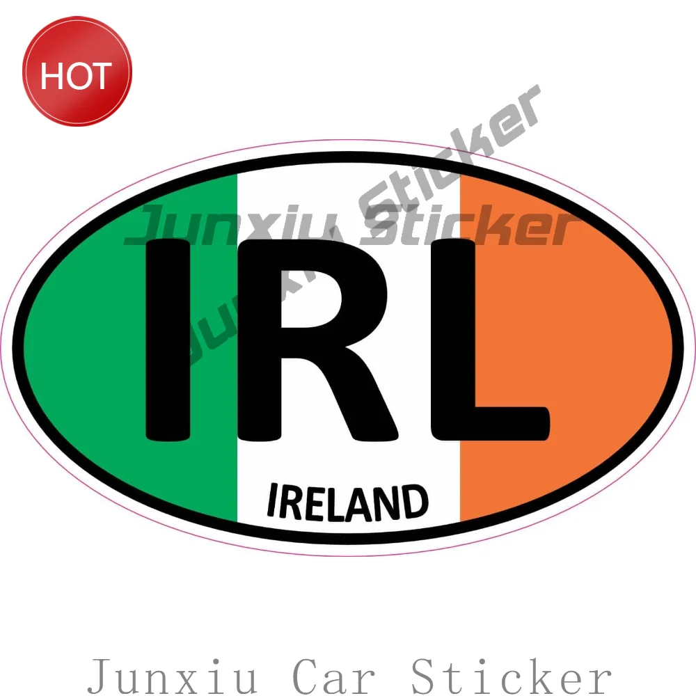 Ireland IRL Oval PVC Car Sticker Eye Catching Decal For Car Window And Luggage Exterior Decoration Automotive Accessories