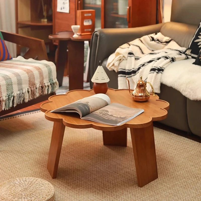 Mesas de centro de pétalos japonesas, mesa central Vintage para sala de estar, escritorio de libros multifuncional, almacenamiento combinado, muebles para el hogar