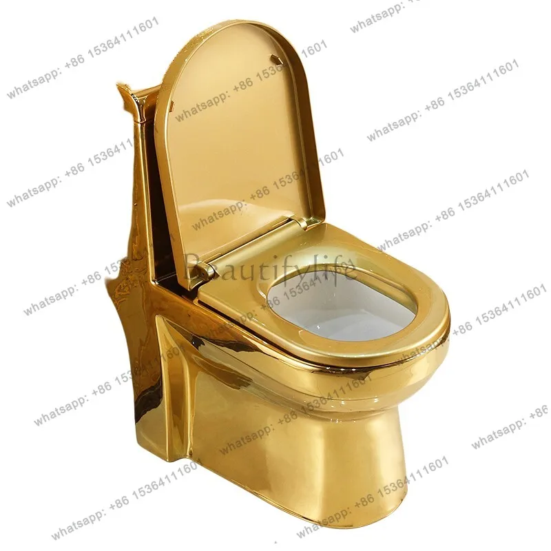 Local tyrant gold toilet flush gold toilet colored siphon ceramic water-saving toilet
