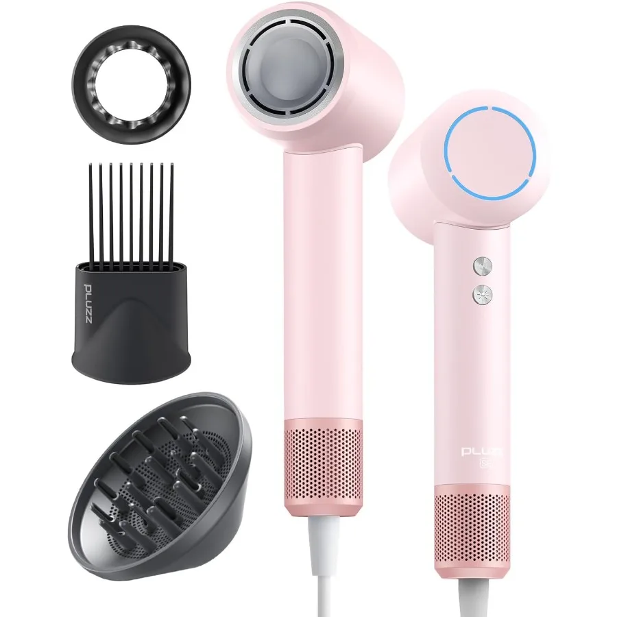 مجفف شعر مع مشط ومرفق ناشر للشعر المجعد 200 متر فرشاة مجفف للنفخ الأيونية السالبة محرك عالي السرعة بدون فرش هاي #1