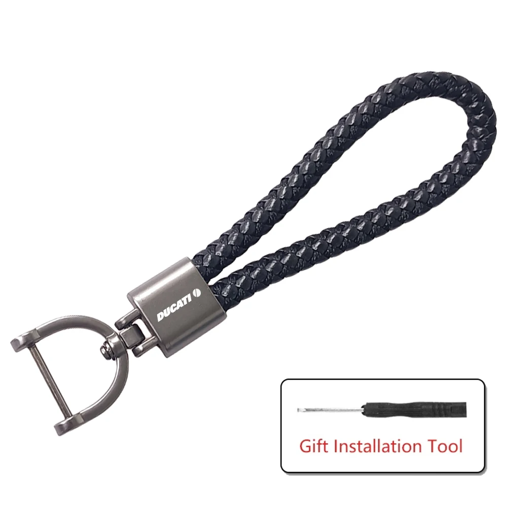 Fit For Ducati 796 795 821 Monster 696 400 Motorcycle Accessories Braided Rope Keychain Custom Alloy Keyring