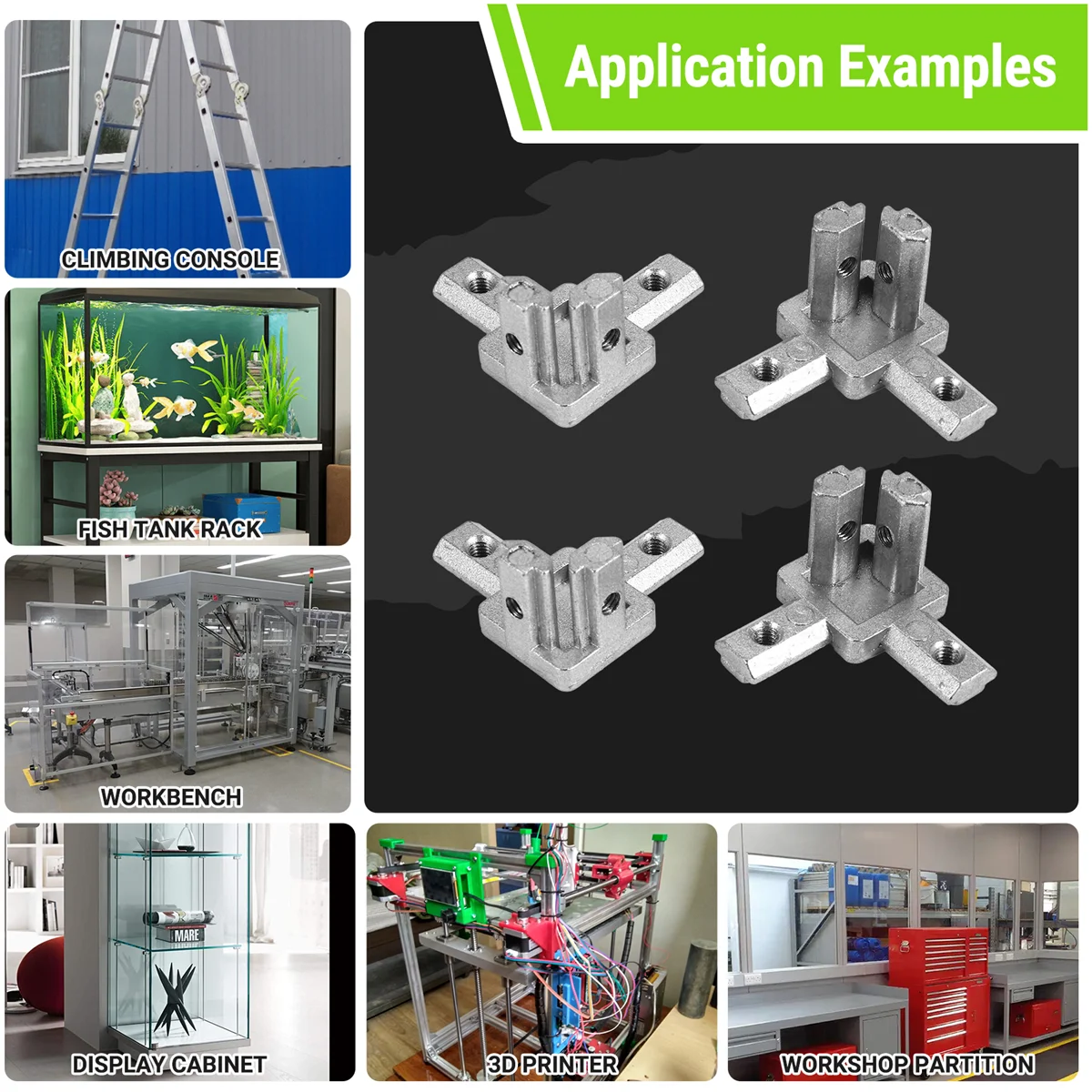 Vendas 4 peças 2020 série 3 vias conector de suporte de canto para padrão europeu 6mm t slot 20x20mm perfil de extrusão de alumínio