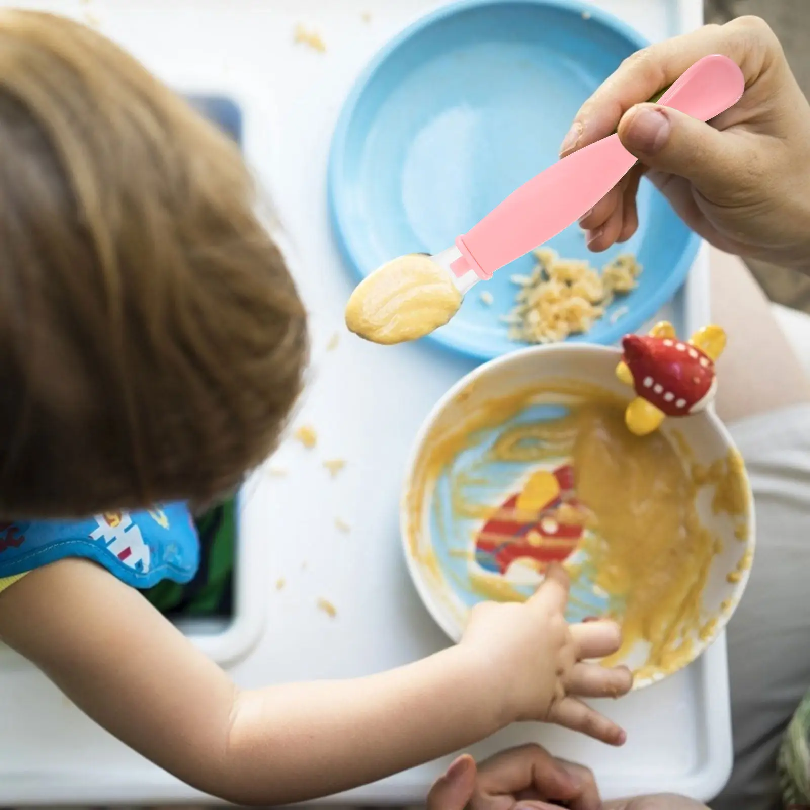 

2Pcs Safe Silicone Baby Spoons Toddler Spoons Set Compact Portable Dishwasher Safe Wear Resistant Essential Baby