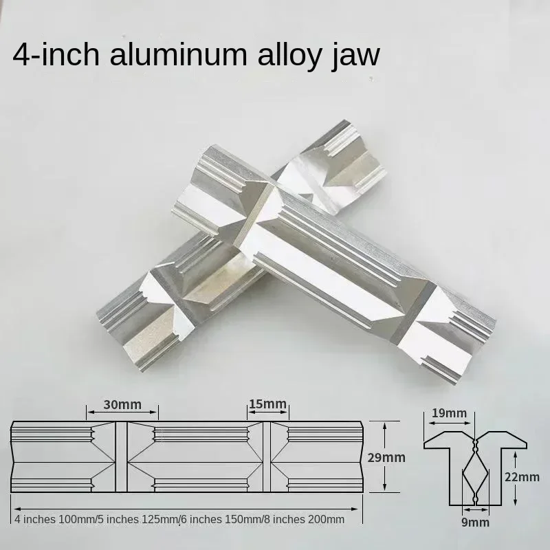 CNC Milling Steel Vise Magnetic Type Hard Jaw Fixture 2pcs/set V-Type Jaw Aluminum Alloy 4