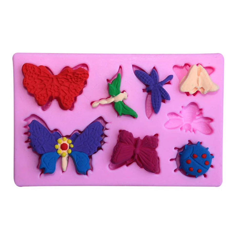 

Silicone Baking Molds Molds Pink Nonstick Insect Chocolate Mold DIY Soap Pudding Jelly Cake Tool Homemade Crafts Decorative