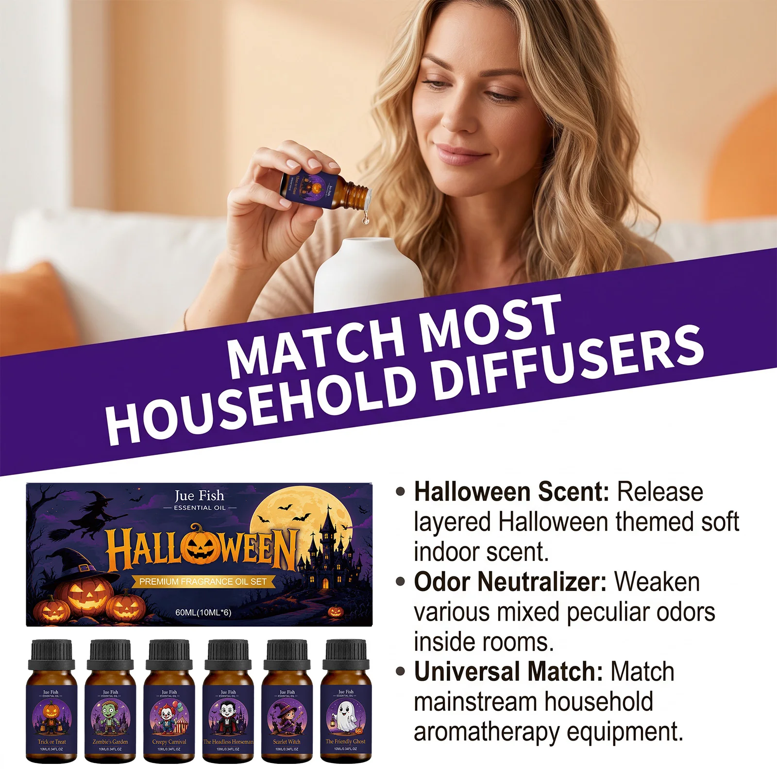 ชุดน้ำมันหอมระเหยฮาโลวีน สารสก - Home Fragrance Oil บทวิจารณ์และราคา
