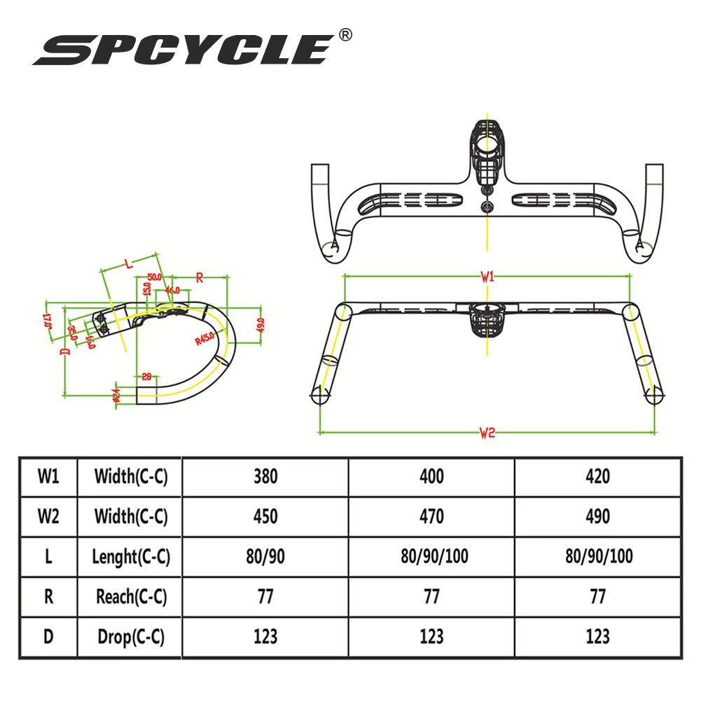 Spcycle Aero Carbon Gravel Handlebar Full Hidden Cable OD2 28.6mm 31.8mm Road Bike Integrated Handlebar Stem Bicycle Parts