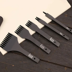 Fenrry 4mm 1/2/4/6 Alat Pelubang Jahitan Cabang Alat Pelubang Lubang Kulit Pahat Kulit untuk DIY Jahit Tangan 10 dompet kulit die cutter penjualan terbaik - №