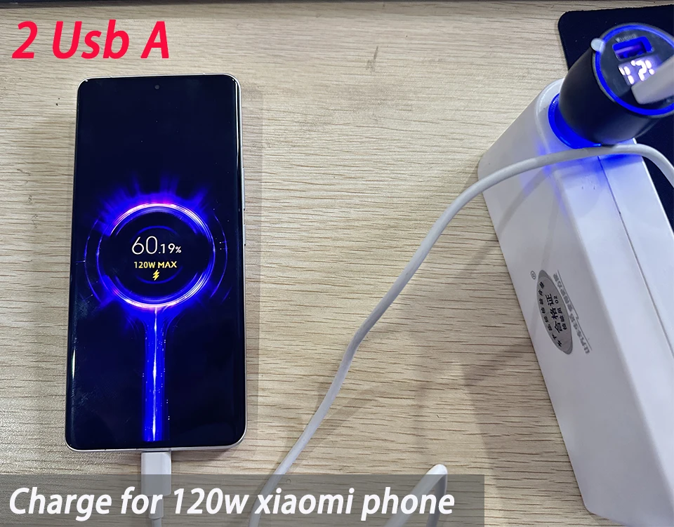 Xiaomi Usb Charger Car 120w 20v 6a Turbo Charge 67w 90w Auto Chargers Phones Xiao Mi 15 13t 14 Ultra Poco X5 F4 Redmi Note 12t - náhled 3