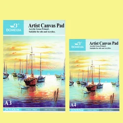 BOMEIJIA 10 Sheets Artist Canvas Pad, 100% Pure Cotton Perfect for Acrylic & Oil Painting, Art Supplies for Painting Medium