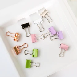 25pcs coloful Metal Binder Clips 15mm 19mm Notes Letter Paper Clip Office Supplies Binding Securing Clip Prod