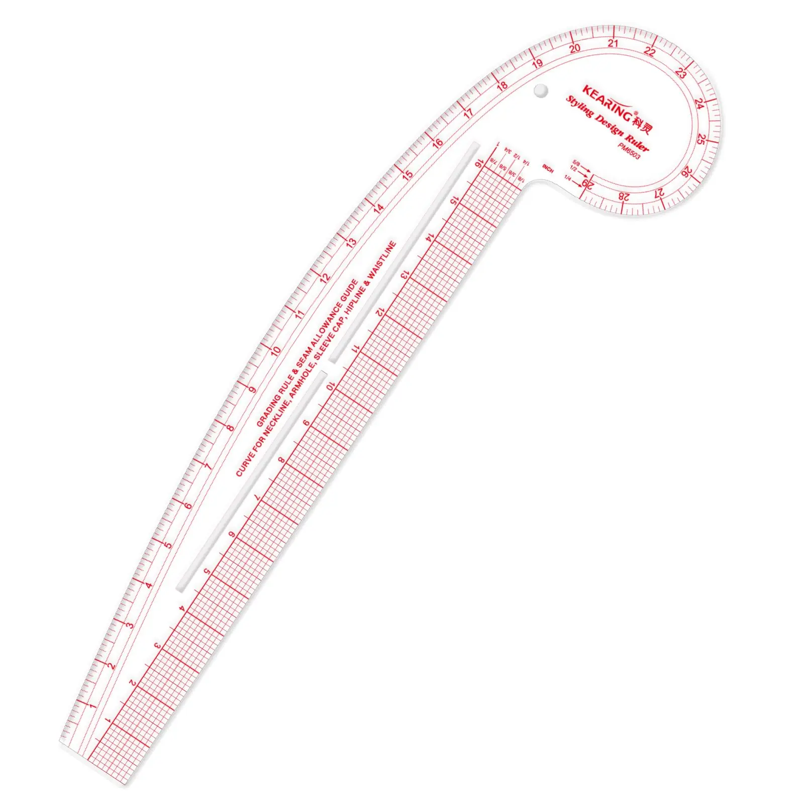 

Kearing-Straight Styling Design Ruler, Clear Acrylic, French Curve Ruler, Vary Form, Sandwich Line, 29 in, 16 in