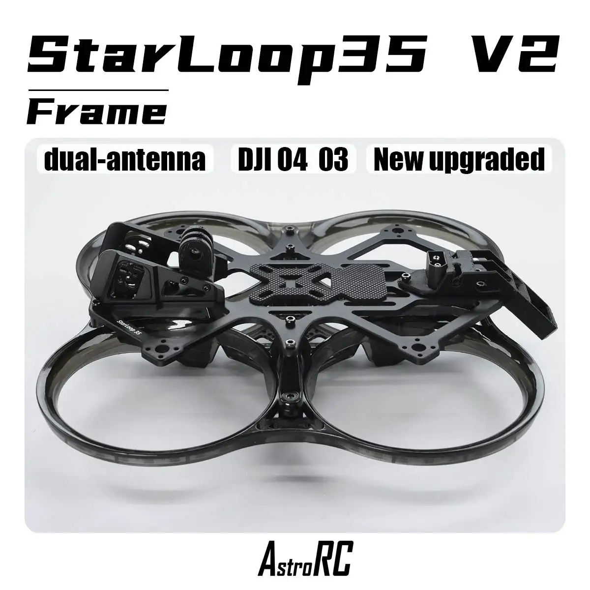 إطار AstroRC 35V2 من ألياف الكربون مقاس 3.5 بوصة لنماذج RC - الإطار فقط
