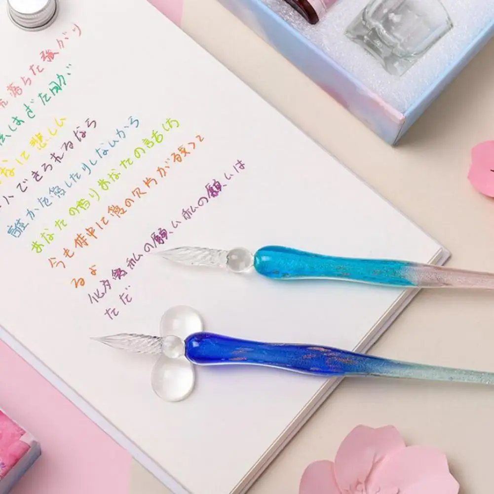 Набор для Dip-ручки, прозрачные чернила в форме цветка вишни, для обучения гладкая пишущая ручка, 1 набор