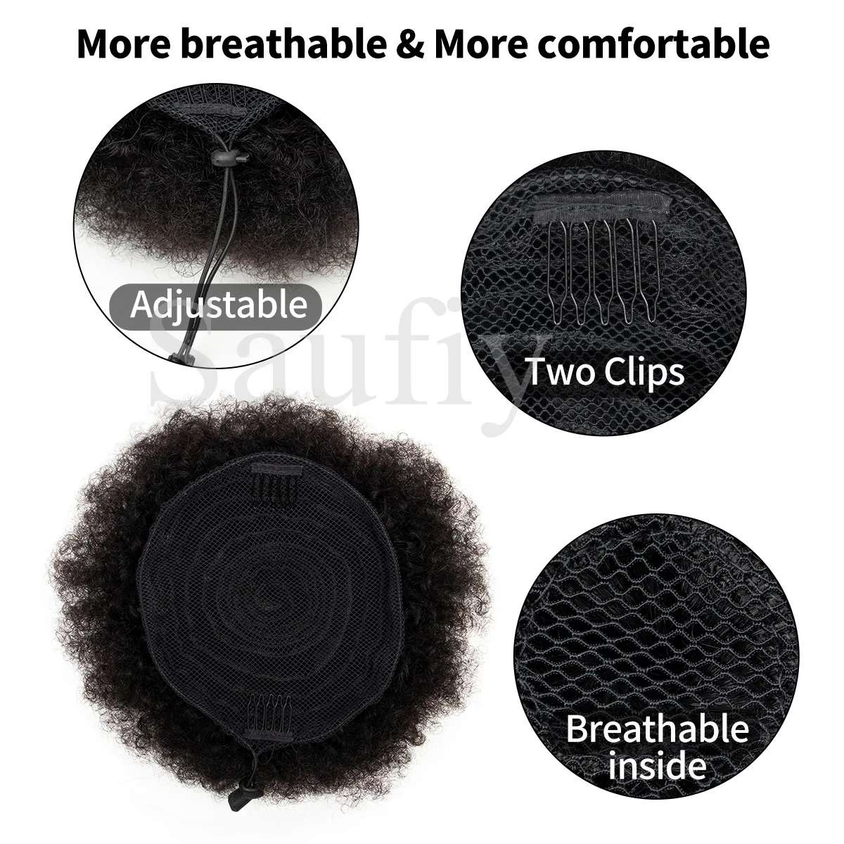 Afro Kinky Curly Hair Buns Human Hair Chignon Black Afro Ponytail Puff Drawstring Curly Ponytail Remy Human Hair For Black Women