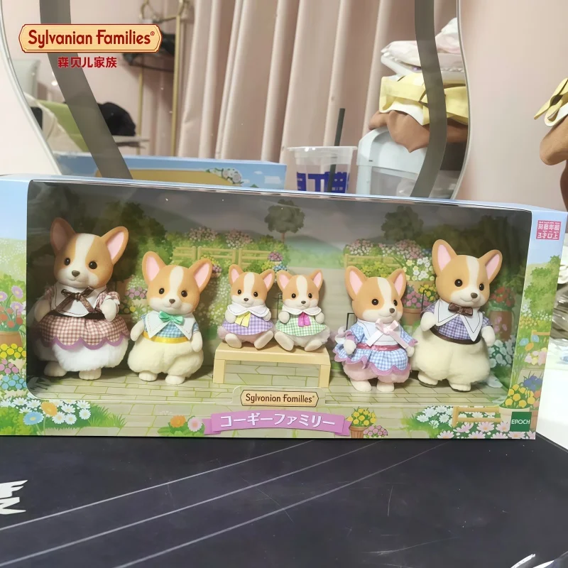 

Genuine Sylvanian Families Corgi Family limit Cute Cartoon Desktop Decoration Collection Toys Birthday Gifts In Stock