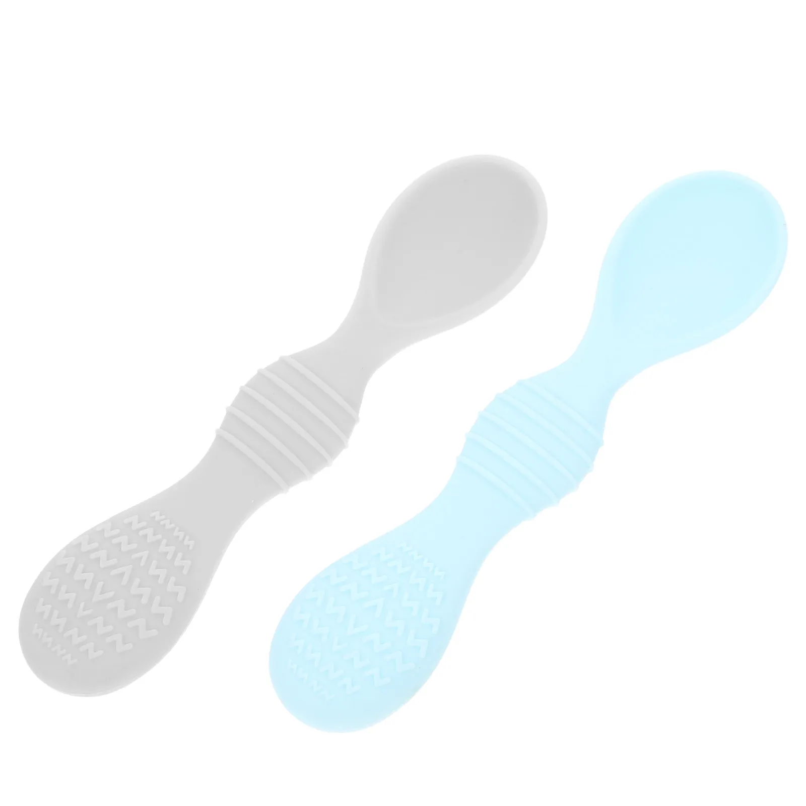 

2 шт. детских ложек для кормления с мягкими силиконовыми наконечниками, обучающая посуда для малышей, ложки для младенцев, легко моются