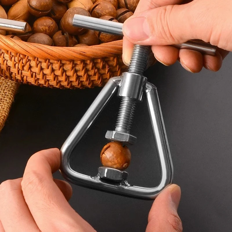 Abridor de nueces Manual multifuncional, máquina cracker, herramienta de cocina para nueces, desgranadora de acero, accesorios para macadamia
