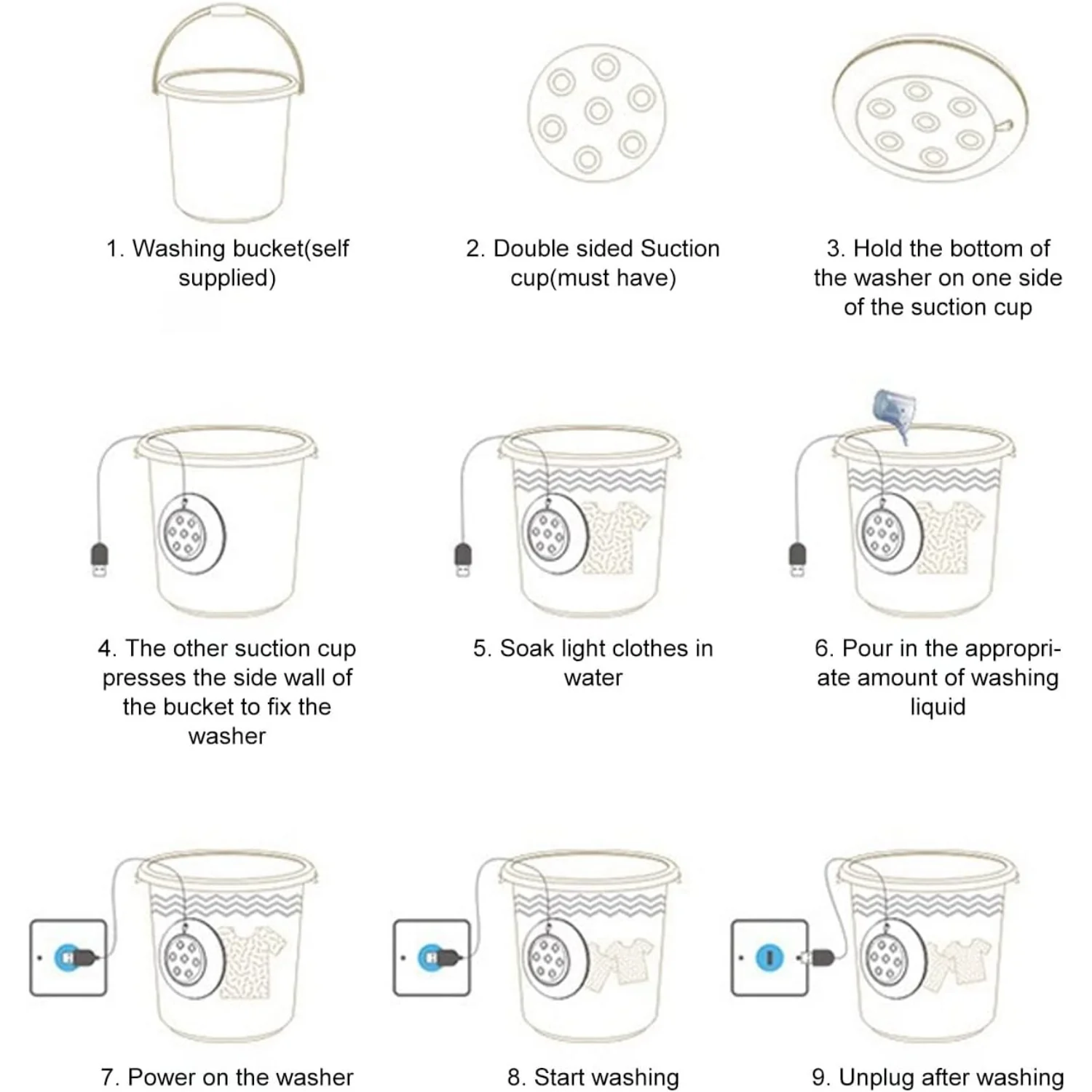 Travell Washer, Mini Washing Machine USB Portable Turbine 60W Laundry Tub Travel Washer  Plug 100\u2011240V for Socks Underwear