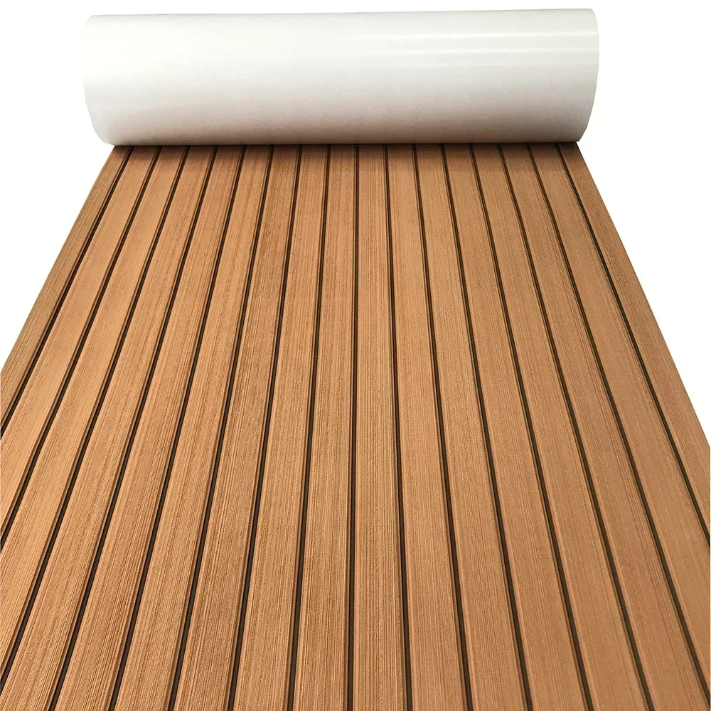 2400*1200*5mm EVA Faux Teak Foam Decking Sheet Self Adhesive Yacht Deck Mat Boat Accessories Marine Non Slip Floor Pad Seadoo