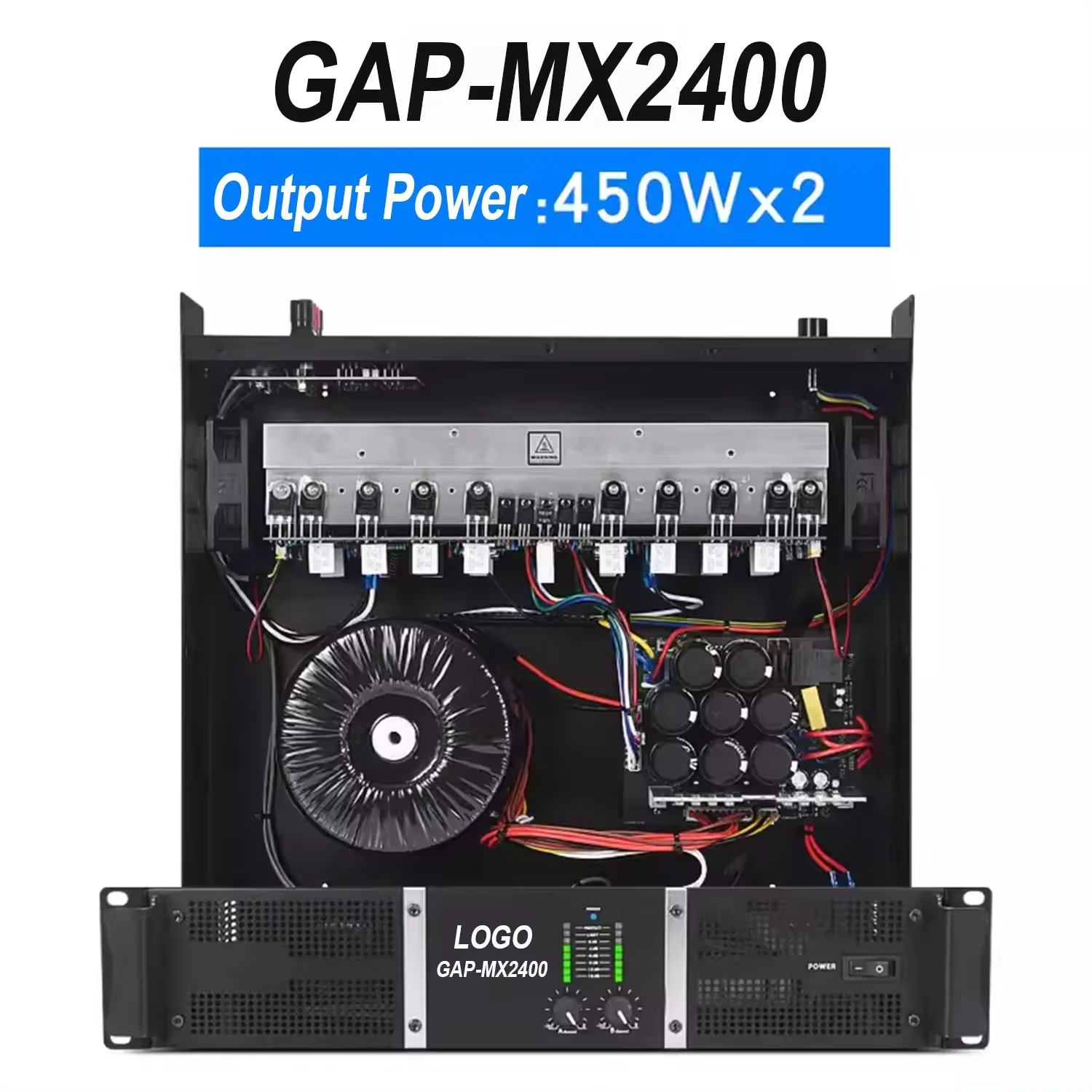 GAP-MX2400 Dual Channel Power Amplifier Professional Amplifier Stage Performance KTV Home Karaoke Conference Room Outdoor