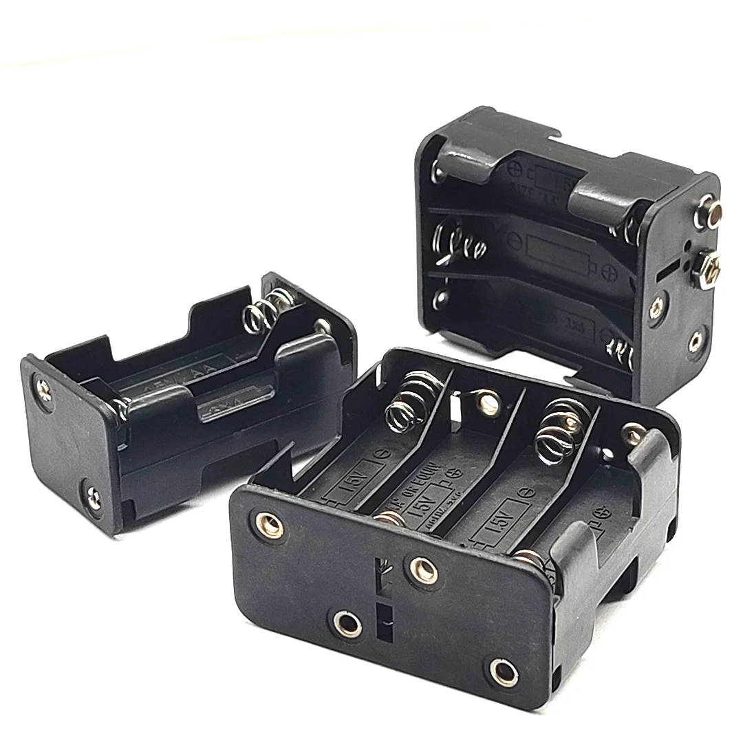 AA Battery Holder AA Battery Box With 9V Buckle 2/4/6/8 Slot AA Battery Case Series Connection DIY