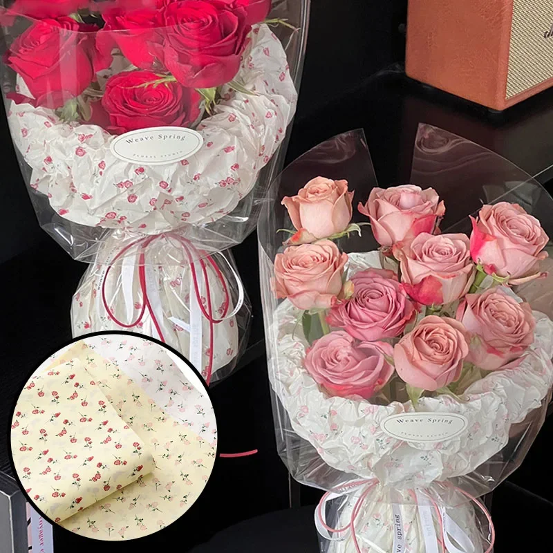 

20pcs/Bag 50x70cmBowknot rose Sydney Paper Hand-Kneaded Cotton Paper DIY Gift Flower Wrapping Paper Gift Bouquet Packaging Paper